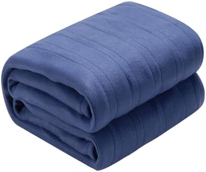 Eydna Electric Heated Blanket Full Size 72"x84",Fast Heating Throw, Soft Fleece for Bed & Sofa, 10 Hours Auto Off & 4 Heating Levels, Machine Washable, Gifts for Womens & Family-Dark Blue