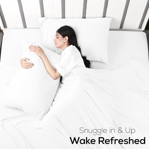 Utopia Bedding Jersey Knit Sheets 4 Piece, Cotton T-Shirt Feel, Twin, White