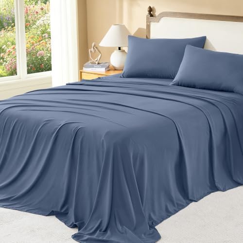Litanika Super King Comforter Set with Sheets, 7 Pieces Boho Bed Set