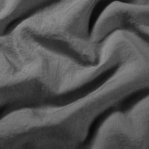 Sijo Stone Washed Organic French Linen Bed Sheet Set, GOTS Certified Organic, Best Cooling Linen Sheet Award by Sleep Foundation, 1 Flat Only (Storm, King/Cal King)