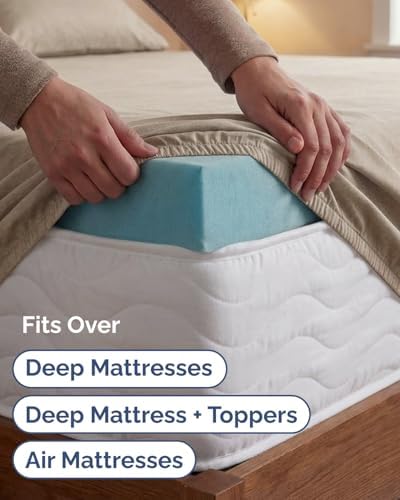Extra Deep Twin XL Sheet Set - 3 Piece College Dorm Room - Heathered Beige