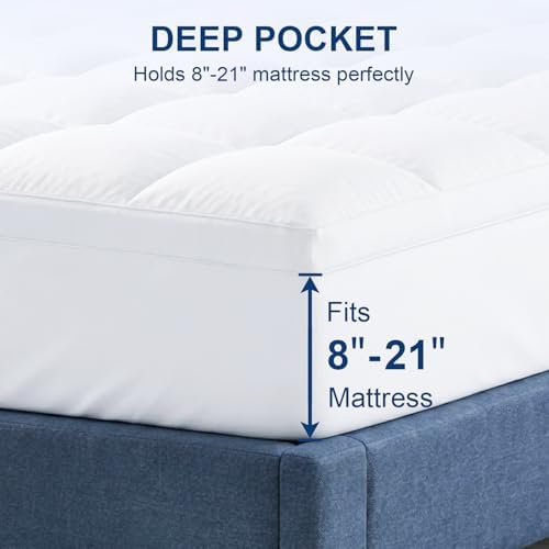 Twin XL Mattress Topper, 900 GSM High-Fill Design, Fuller & Plusher Feel