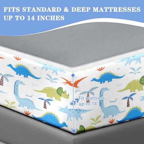 Nesker Dinosaur Twin Zipper Bedding for Boys, 3-Piece-All-in-one