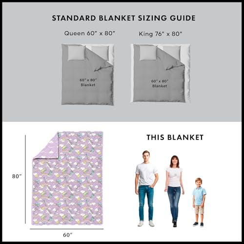 Northwest My Little Pony Purple Skies Twin Quilted Blanket, Comfy Throw, Adults Boys Girls, Soft Lightweight Bedding for Bed, or Couch, 60 x 80 inches