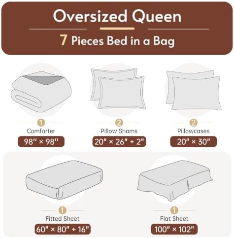 Oversized Queen Comforter Set, Orange Bed in a Bag, Bedding Set with sheets
