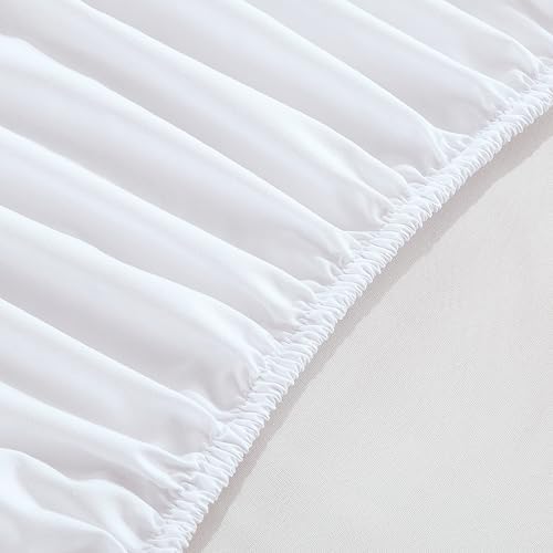 Elegant Comfort 1500 Premium Hotel Quality 18-24 Inches Deep - Extra Deep Pocket Single Fitted Sheet for High Mattress, Luxury and Softest, Smart Pocket - Wrinkle Free, Full, White
