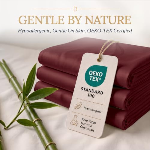 DECOLURE 100% Viscose Derived from Bamboo Sheets King Size | 4 Pc Bed Set