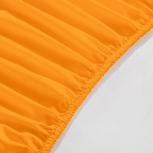 Elegant Comfort 1500 Premium Hotel Quality 18-24 Inches Deep - Extra Deep Pocket Single Fitted Sheet for High Mattress, Luxury and Softest, Smart Pocket - Wrinkle Free, Twin/Twin XL, Orange