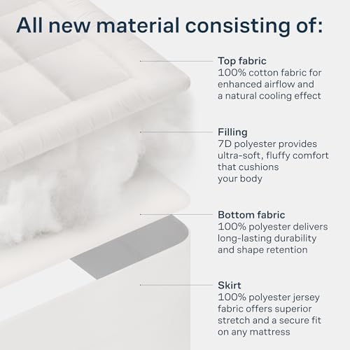 Niagara Sleep Solution 100% Cotton Top Cal King Mattress Pad, Pillow Top