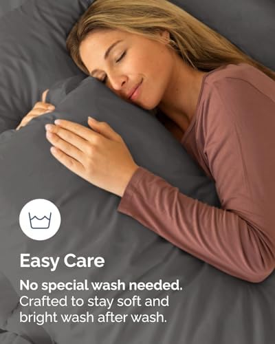 Queen Pillow Cases Set of 10 - Ultra Soft Pillowcase Covers - Charcoal