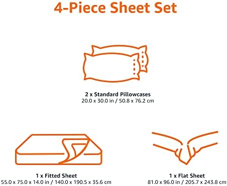 Amazon Basics 4 Piece Bed Sheet Set, 100% Cotton Jersey, Includes Super Soft, Flat and Fitted Sheets, Pillowcase, Full, Dark Gray, Solid