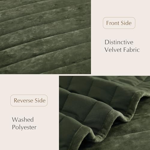 Velvet Quilt Set Queen Size -Bedding Set Green Soft Bedspread with 2 Shams