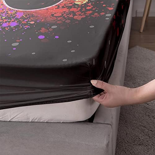 HOSIMA Gamepad Print Gamer Bedding Full Size,1 Fitted Sheet+2 Pillowcases.