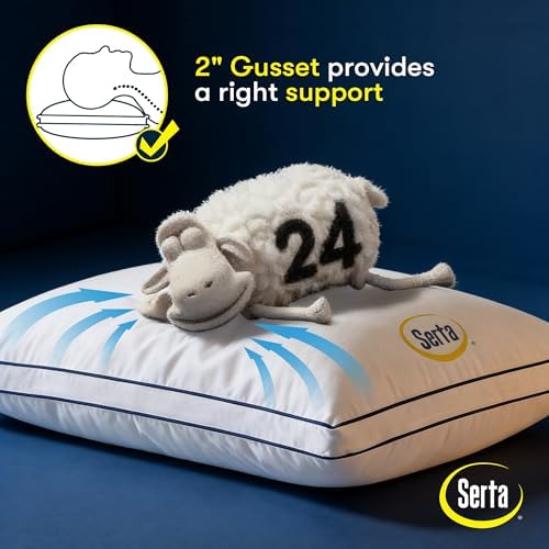 Serta Hotel Bed Pillows Queen/Standard Size Set of 2 Medium Firm Support
