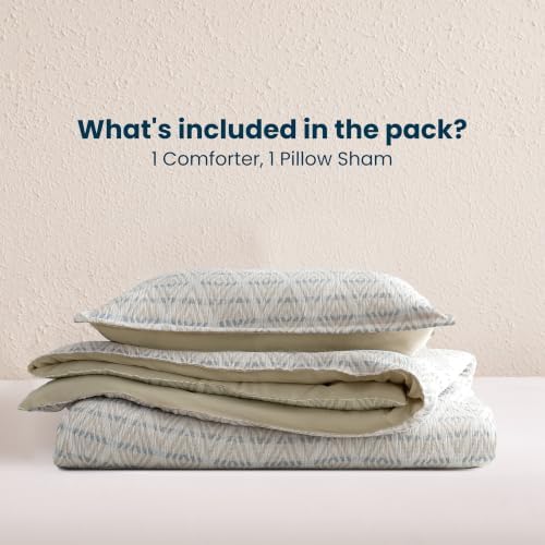 SLEEP ZONE Comforters Twin Set, Modern Boho Bedding Set Beige 2 Pcs