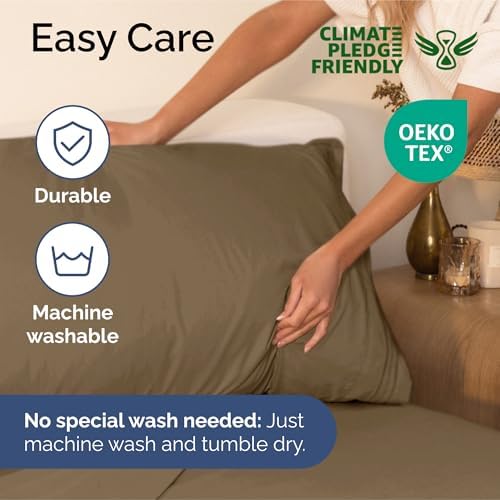 King Size 4 Piece Sheet Set - Ultra Soft & Cooling Sheets - Neutral Brown