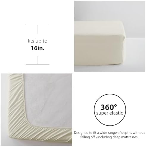 Queen Comforter Set 7 Piece, Pale Yellow Bed in a Bag Queen Bedding Sets