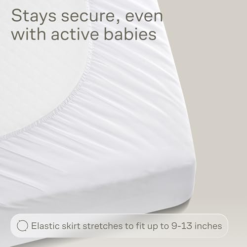 Niagara Crib 2 Pack 100% Waterproof Mattress Protector, Soft Breathable Crib Mattress Protector with Deep Pocket, Mattress Pad for Toddler and Baby (52x28, White, Beige) - Viscose Made from Bamboo