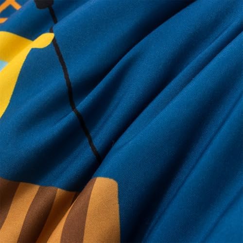 NTBED 5 Pieces Construction Truck Twin Comforter Set for Boys Kids Bed in a Bag Vehicles Excavator Lightweight Microfiber Bedding Sets,Blue