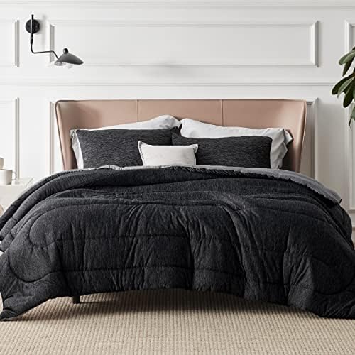 Bedsure Full Size Comforter Sets, Cooling & All-Season Bedding, Black
