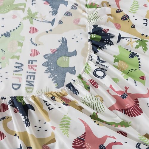 Dinosaur Comforter 6Pcs Wild Dino Bedding Twin for Kids Boys