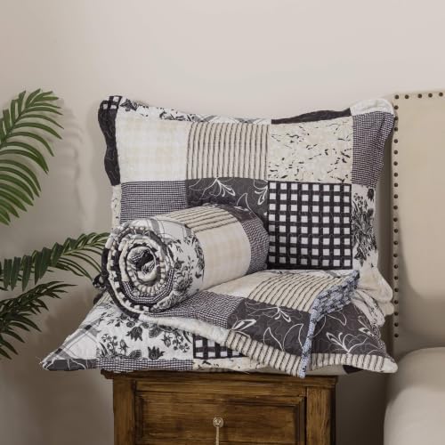 HoneiLife Quilt Sets Queen Size - Lightweight Quilts 3-Piece, Microfiber Bedspreads for King Bed Use, Checkered Coverlets Vintage Bed Cover Queen Quilt Bedding Set All Season Use