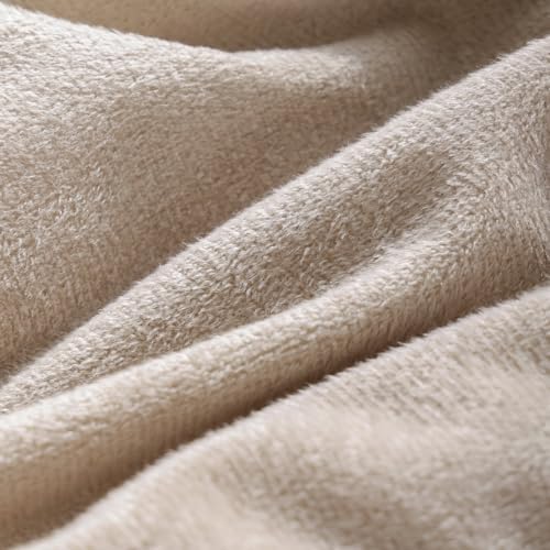 Smoofy Fluffy Full Size Comforter Set, Khaki Faux Fur Comforter Set 3 Pcs