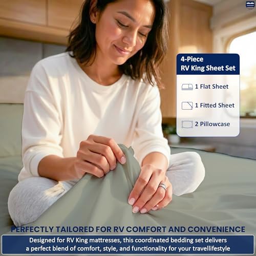 Cottingon 4 Piece Short Queen Sheets, 15" Deep, Egyptian Cotton, Light Grey