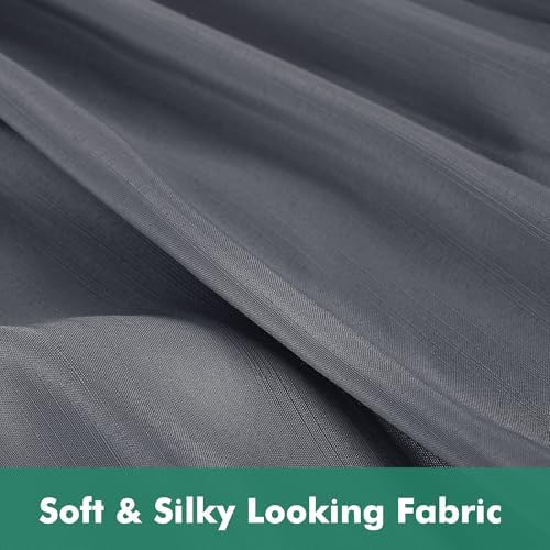 Wrap Around Full Size Bed Skirt Split Corners 17" Drop-Elastic Dust Ruffle
