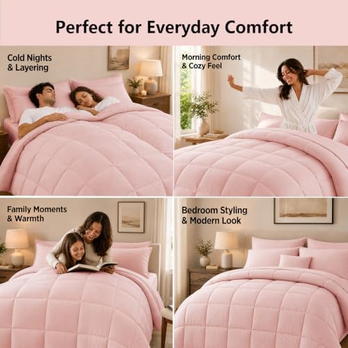 Anluoer Queen Comforter Set 7 Piece, Soft Bed in a Bag Queen Bedding Sets