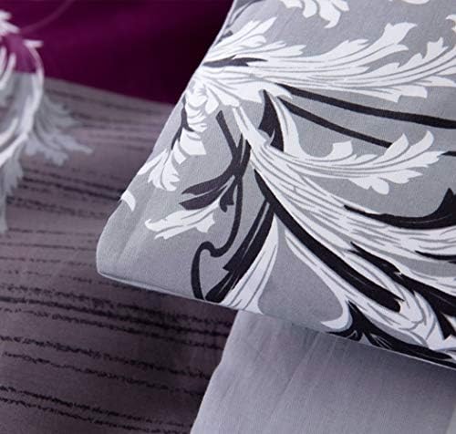 SLEEPBELLA Comforter King Size, 600 Thread Count Cotton Grey Paisley & Purple Comforter Sets, Down Alternative Bedding Set 3Pcs(King, Purple Paisley)