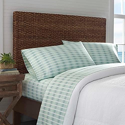 Tommy Bahama - King Size Sheet Set, 100% Cotton Percale Bedding with a Crisp & Cool Feel, Bed Sheets with Matching Fitted Sheet & Pillowcases (Off The Grid Green, King)