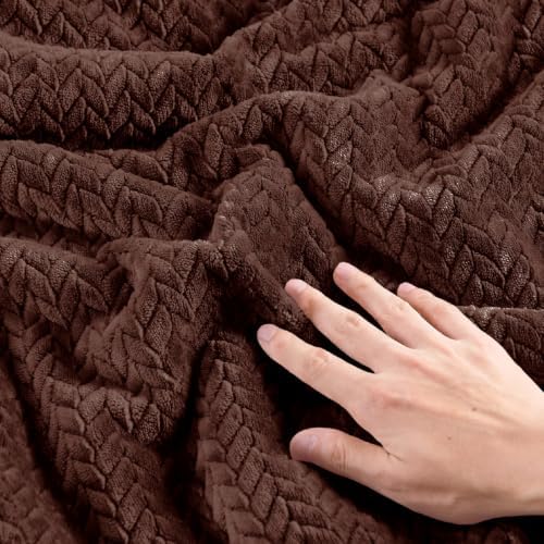 ChiXpace Fleece Queen Comforter Set Hot Chotolate, Fluffy Bed Set 3 Pieces