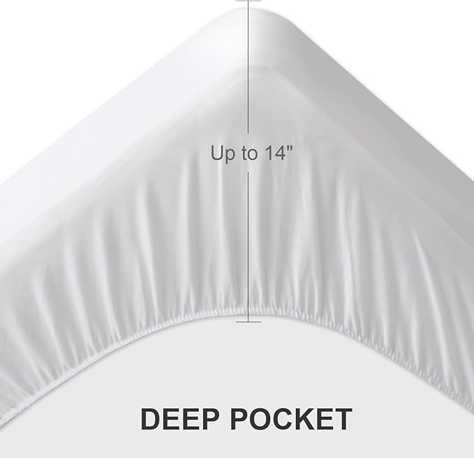 Full Size Mattress Protector Pad Waterproof Quilted, Breathable & Cooling Full Mattresses Pad Cover Fitted for Double Bed with Deep Pocket Up to 14", (White) (Pack of 2)