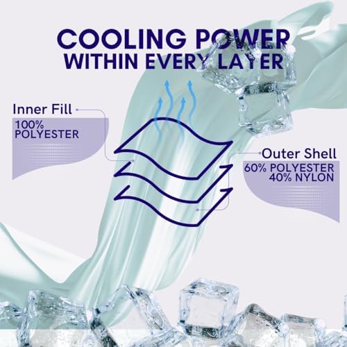 Continental Bedding Arctic Dreams Blue Cooling Comforter Duvet Breathable & Soft Polyester/Nylon Fabric - King Size 86 Inch x 102 Inch
