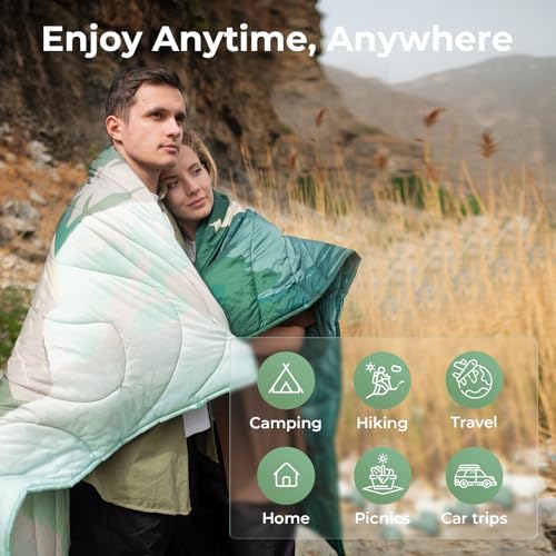 KingCamp Ultralight Camping Blanket, Wearable Packable Blanket 79"x57"