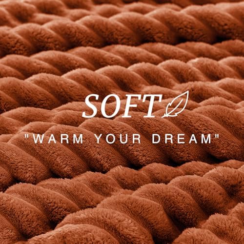 EXQ Home Fluffy Comforter Set Full Size,3 Pieces Bed Set,Terracotta
