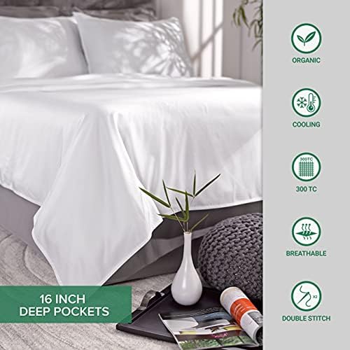 Pure Bamboo Split King Sheets, Genuine 100% Organic Viscose Derived from Bamboo Bed Sheet Set, Soft & Cooling, Double Stitching, 2 Fitted Sheets (Split King, Dusty Pink)