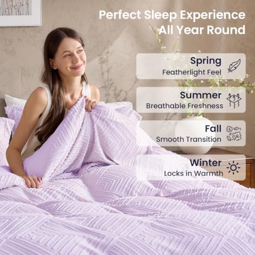 JOLLYVOGUE Duvet Cover Queen, 3-Piece, Ultra Soft Pre-Washed Microfiber