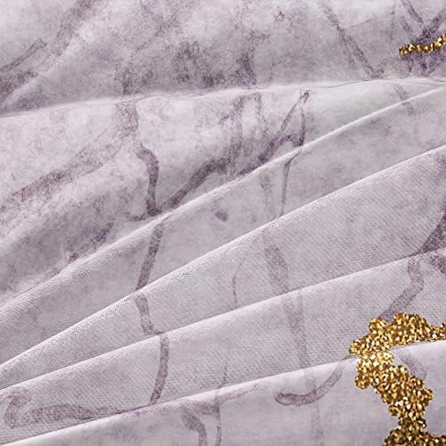 Pink Marble Duvet Cover Set Full Size Sequin Gold Bedding Comforter Covers with 2 Pillow Shams Girls Decor Bedroom Bed Set Breathable Durable Soft Comfy