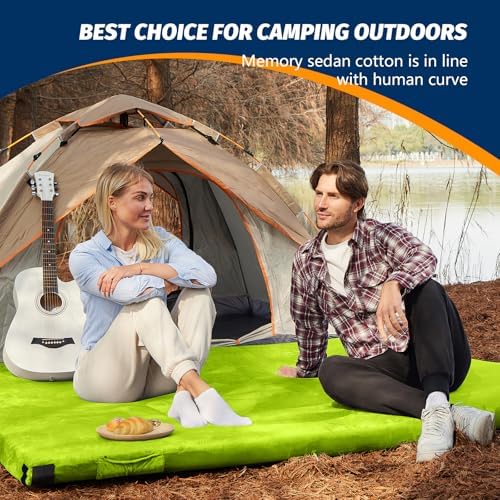 CYMULA Memory Foam Camping Mattress Pad, Sleeping Mat, Portable Roll Up Mattress for Adults, Camping Bed Pads for Sleepover, Car Bed with Travel Bag