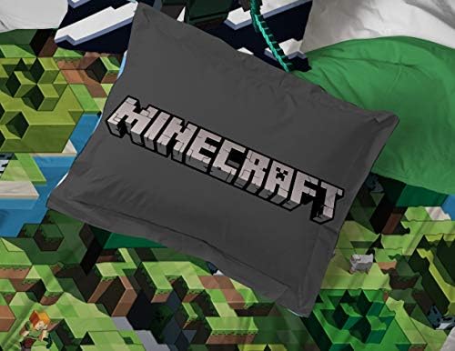Minecraft Creeper Queen Comforter Set 7 Piece Kids Bedding for Boys, Green