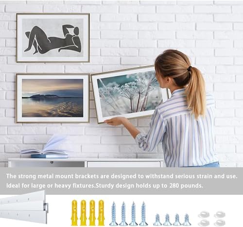 36 '' French Cleat Heavy Duty, French Cleat Hanger - Heavy Duty Aluminum Z Hanger for Hanging Picture, Mirror, Shelf, Headboard, Panel or Whiteboard ( 2 Pairs, Supports 210 lbs )