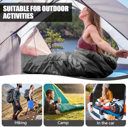 Camping Sleeping Bags for Adults Kids Waterproof Lightweight Sleeping Bag for Cold Weather or Warm Backpacking Hiking Mountaineering Indoor Outdoor Use