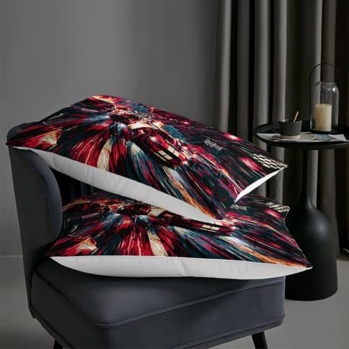 AILONEN Full Comforter Set 3 Piece, Red Motorsport Motion Abstract, Smooth Microfiber Down Alternative Quilt with 2 Pillowcases for Contemporary Guest Room