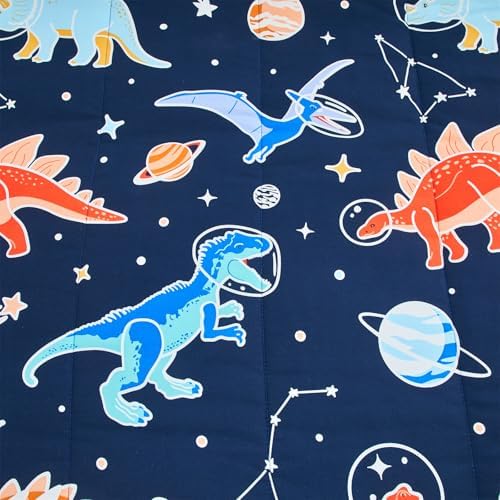 NTBED 5Pcs Glow in The Dark Kids Comforter Set Dinosaur Full Bedding Set
