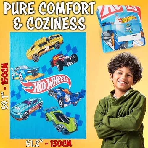 Get Trend Hot Wheels Soft Fleece Throw Blanket for Boys, Kids, 51x59 in