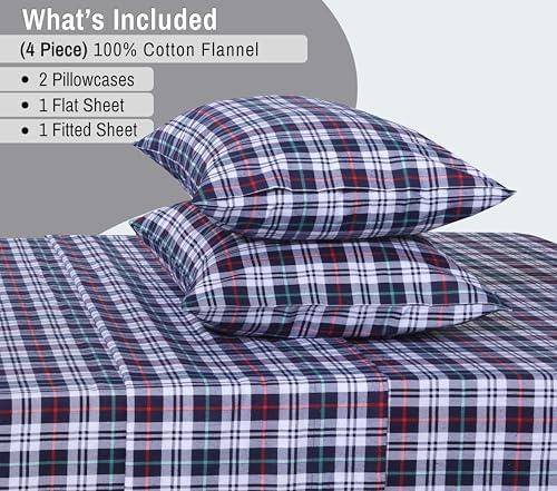 RUVANTI Flannel Sheets Full Size, Noel