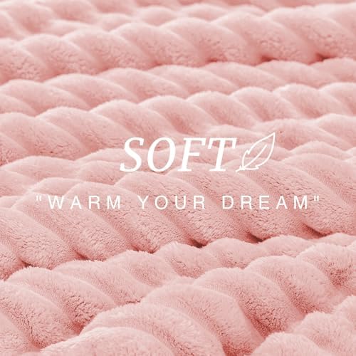 EXQ Home Fluffy Comforter Set King Size,3 Pieces Bed Set,Pink