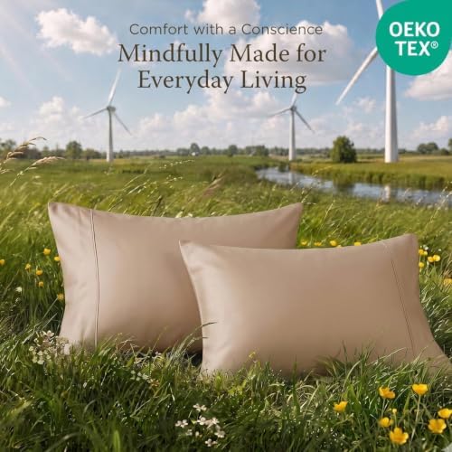 Threadmill Organic Cotton King Pillowcases, Percale, White, 2-Piece